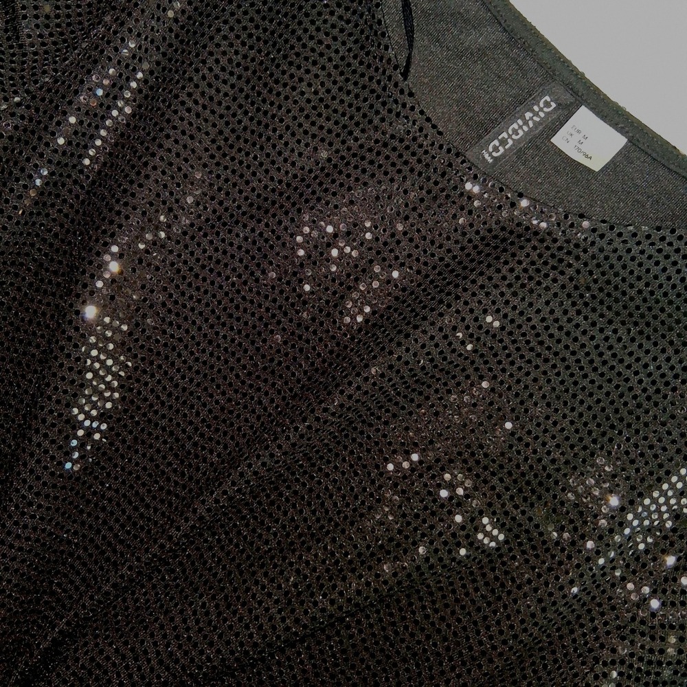 DIVIDED by H&M Black Sequin Long Sleeve Mini Dress Party Cocktail Women's XS